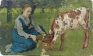 Woman With Calf
