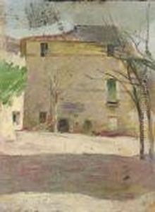 Town Courtyard by Theodore Robinson