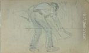 Man With Sickle; And Three Companion Drawings by Theodore Robinson