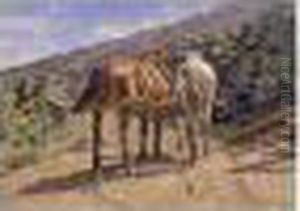 Signed Th. Robinson, L.r. Oil On Canvas by Theodore Robinson