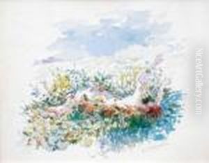 Jeune Fille Couchee Dans Les Fleurs by Georges Antoine Rochegrosse
