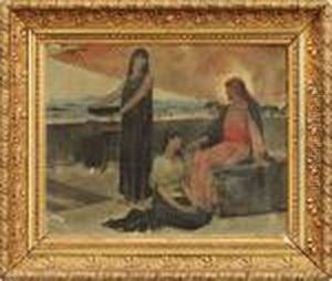 Scene Orientale Sur Les Bords Du Nil by Georges Antoine Rochegrosse