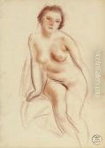 Seated Female Nude by Vera Rockline