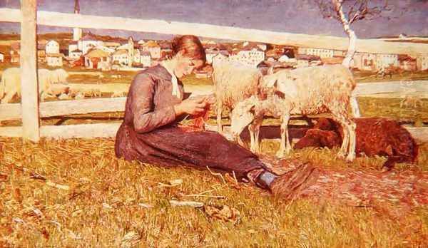 A Girl Knitting, 1888 - view 1