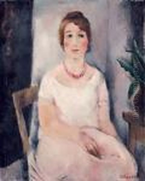 Jeune Femme Au Collier Rouge - view 1