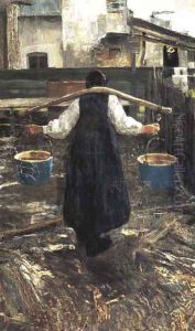 The water carrier by Giovanni Segantini