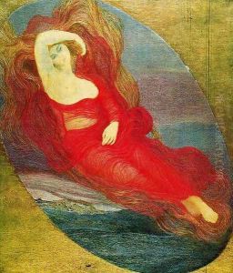 Goddess of love (angel of love. Pagan goddess) by Giovanni Segantini