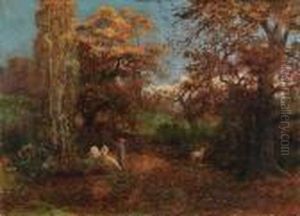 Paesaggio Con Pastorella E Gregge by Leonardo Roda