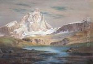Il Cervino Con Il Lago Blu by Leonardo Roda