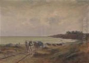Cavalli Da Tiro Sulla Spiaggia by Leonardo Roda