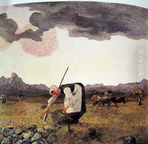 The harvesting of hay by Giovanni Segantini