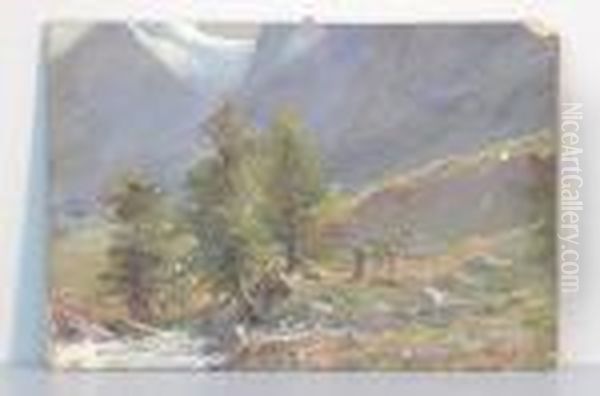 Paesaggio Alpino Con Figure - view 1