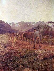 Triptych of nature. The nature by Giovanni Segantini