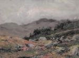 Paesaggio Alpino Con Figure by Leonardo Roda