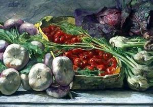 Still Life with Vegetables by Giovanni Segantini
