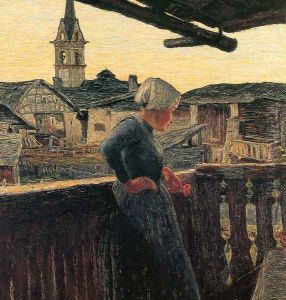 On the balcony (excerpt) by Giovanni Segantini