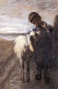 Shepherd boy with lamb by Giovanni Segantini