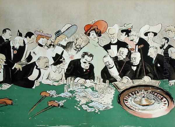 Gamblers in the casino at Monte-Carlo. c.1910 - view 1