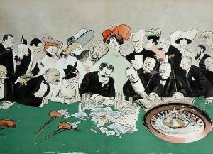 Gamblers in the casino at Monte-Carlo. c.1910