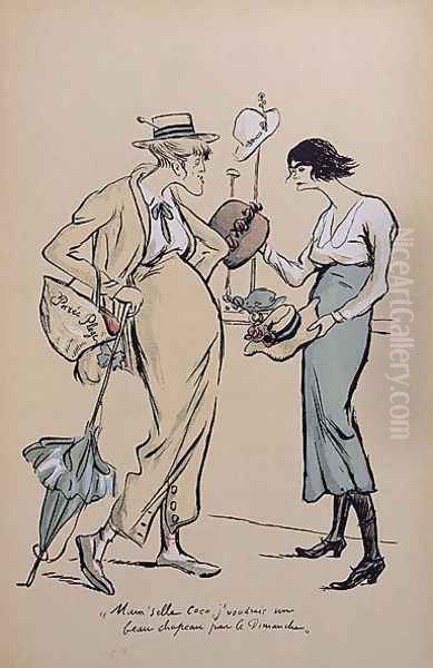 Coco Chanel 1883-1971 as a milliner, from Le Grand Mode a lEnvers, 1919 - view 1