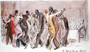 Reproduction of The Ball at the Rue Blomet, December 1929 by Georges Goursat Sem