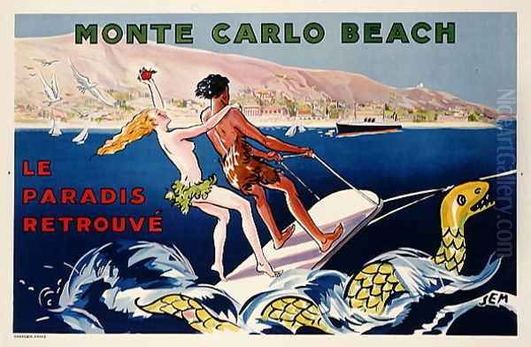 Poster advertising Monte Carlo Beach, printed by Draeger, Paris, c.1932 - view 1