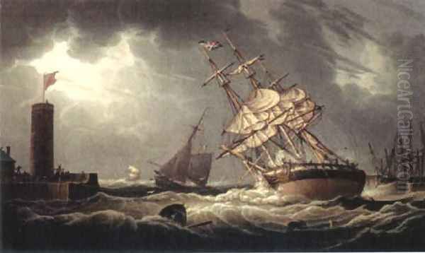 A Ship Run Aground in Whitehaven Harbor - view 1