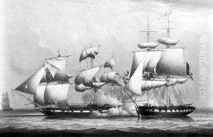 Action Between the Will of Liverpool and a French Privateer, February 21, 1804 by Robert Salmon