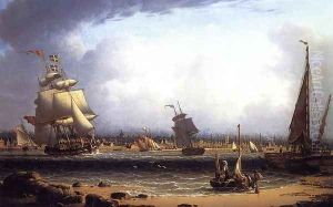 Liverpool from Wallasey Foreshore by Robert Salmon