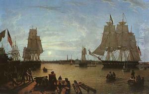 Boston Harbor as Seen from Constitution Wharf by Robert Salmon