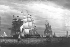 American Ships in the Mersey by Robert Salmon
