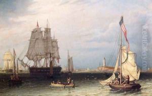 Shipping Scene at Boston Light