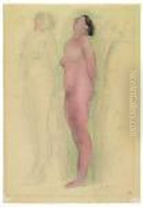 Zwei Stehende Weibliche Akte by Auguste Rodin