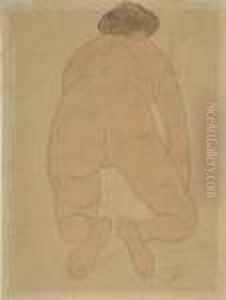 Femme Nue Agenouillee De Dos (kniende Nackte Frau Von Hinten). by Auguste Rodin