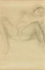 Femme Nue Allongee Aux Jambes Ecartees by Auguste Rodin