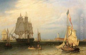 Shipping in President Roads, Off Boston Light