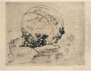 Les Amours Conduisant Le Monde (delteil 1) by Auguste Rodin
