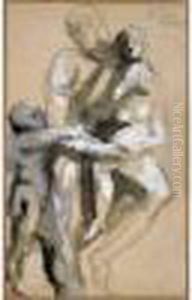 Ugolin Et Ses Enfants, Ier Jour Crayon Noir, Plume Et Encre Brune by Auguste Rodin
