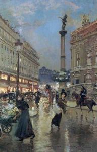 A view of the Opera House, Paris by Georges Stein