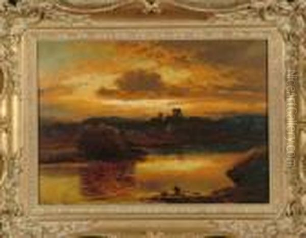 Norham Castle At Sunset - view 1
