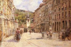 A Street Scene in Bern by Georges Stein