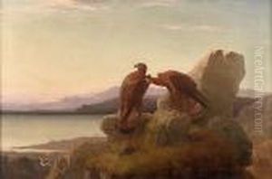 Scene Near Oban (golden Eagles) by Clarence Roe