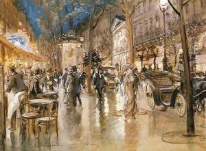 Evening on a Parisian Boulevard by Georges Stein