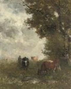 A Herdsman And His Cattle by Willem Roelofs