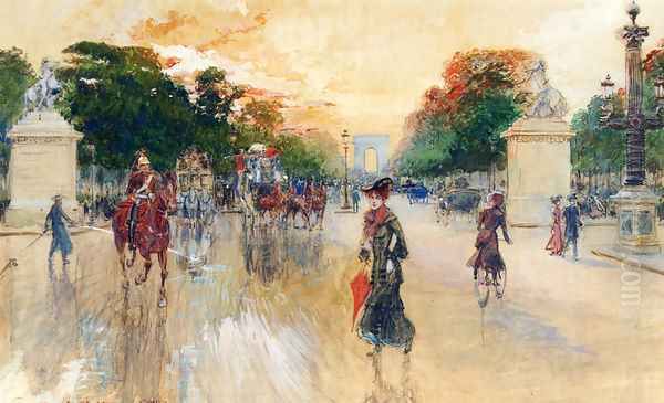 Busy Traffic On The Champs Elysees, Paris - view 1