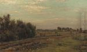 Cows Grazing In The Pasture by Willem Roelofs