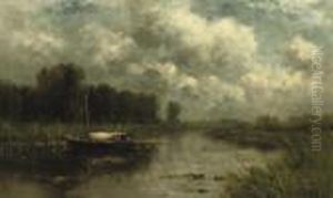 A Polder Landscape Near The River Gein