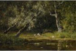 Ducks On The Waterfront by Willem Roelofs