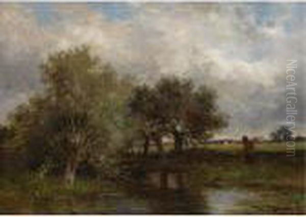 An Angler In A Summer Landscape - view 1