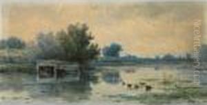 A Boathouse In A Polder Landscape
